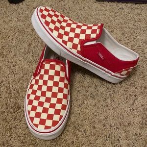 Red checkered Vans